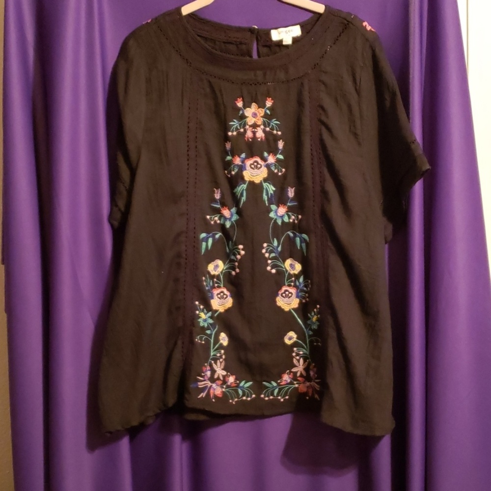 Never worn embroidered front & back top